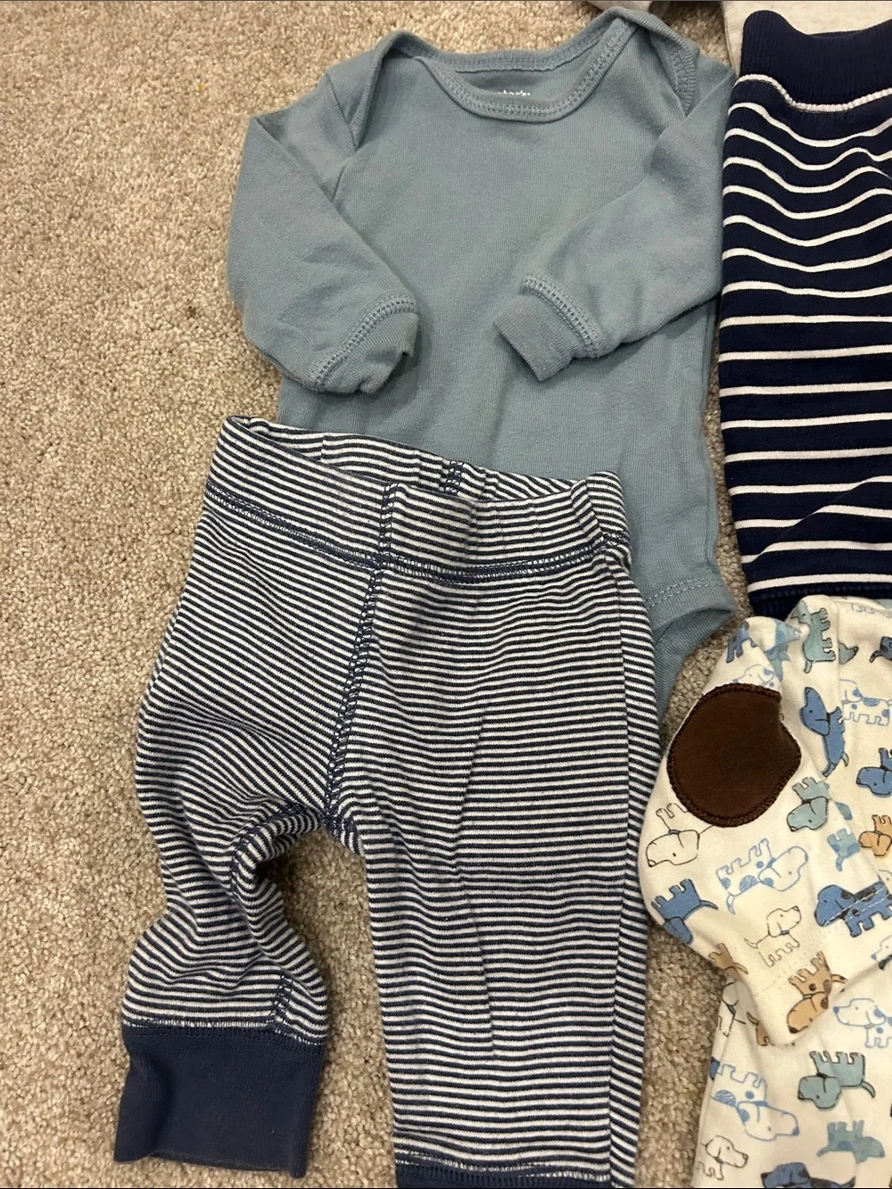 Carter's Baby Boys Multi-Color Mixed Outfit Bundle - Blue, Gray, White, Navy
